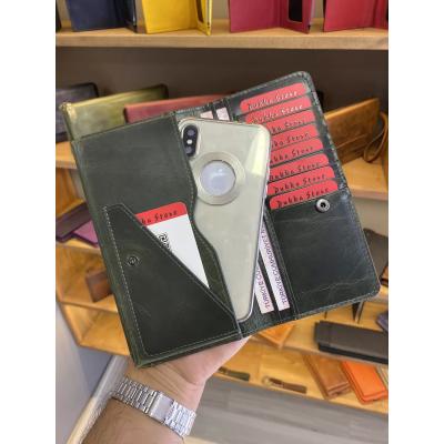 Dukka's London Haki Yeşili Telefon Bölmeli Cüzdan