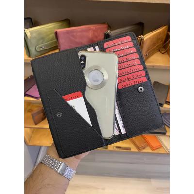 Dukka's London Siyah Telefon Bölmeli Cüzdan