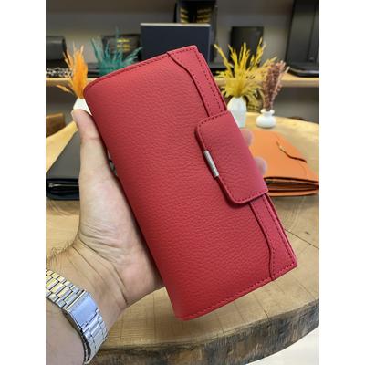 Viyana Kırmızı Çıtçıtlı Burslu Cüzdan