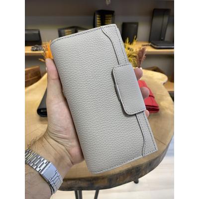 Viyana Krem Çıtçıtlı Burslu Cüzdan