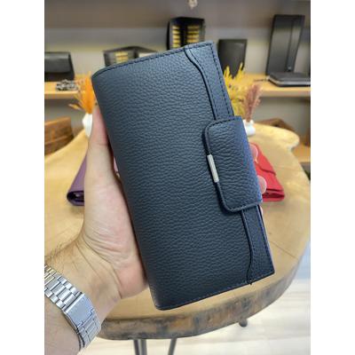 Viyana Siyah Çıtçıtlı Burslu Cüzdan